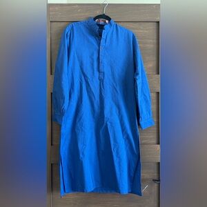 Vibrant Blue Long Sleeve Men’s Kurta